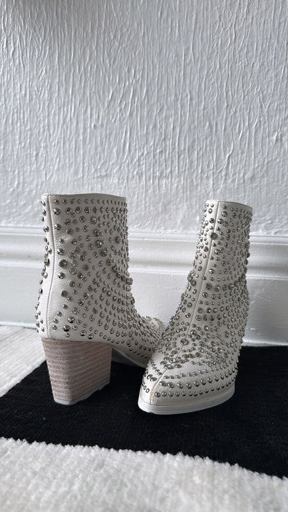 Hazel Studded Bootie, White