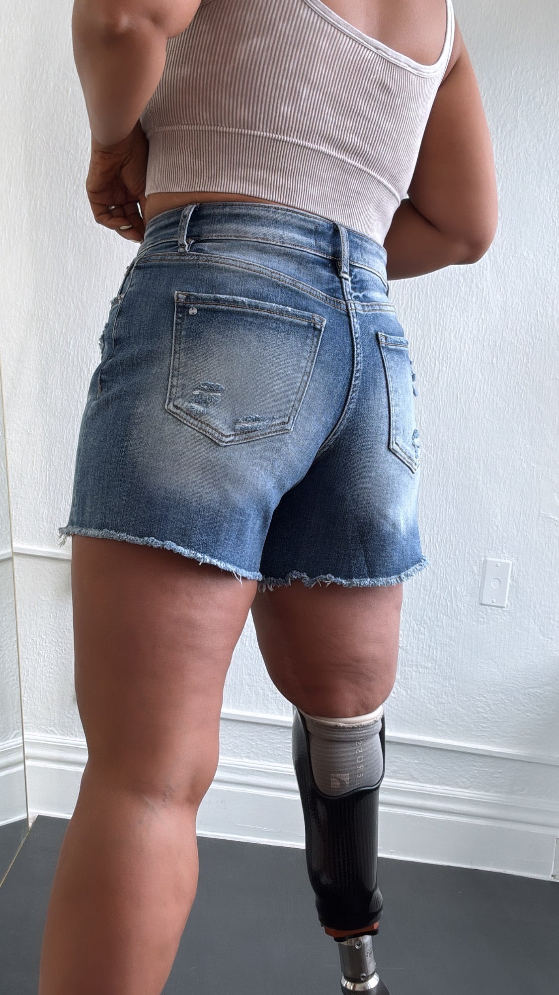 Banks Raw Hem Denim Shorts, Medium