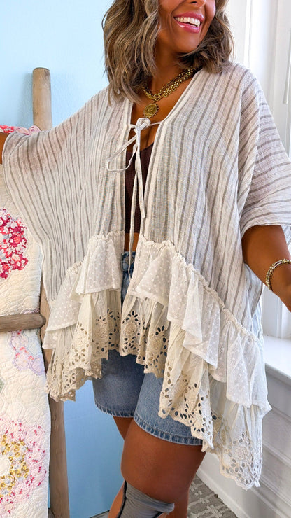 Open Winds Cardigan, Natural Multi