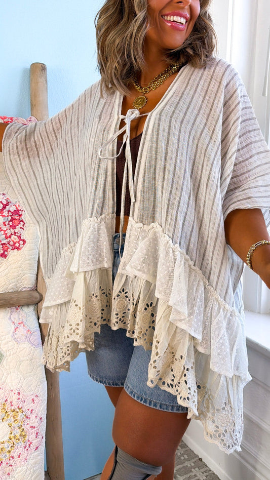 Open Winds Cardigan, Natural Multi