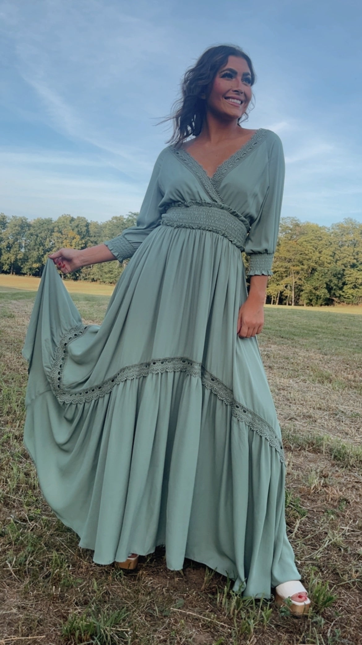 ECB Exclusive: Most Admired Maxi Dress , Sage