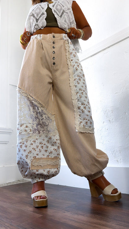 Hempstead Striped Joggers, Tan Stripe