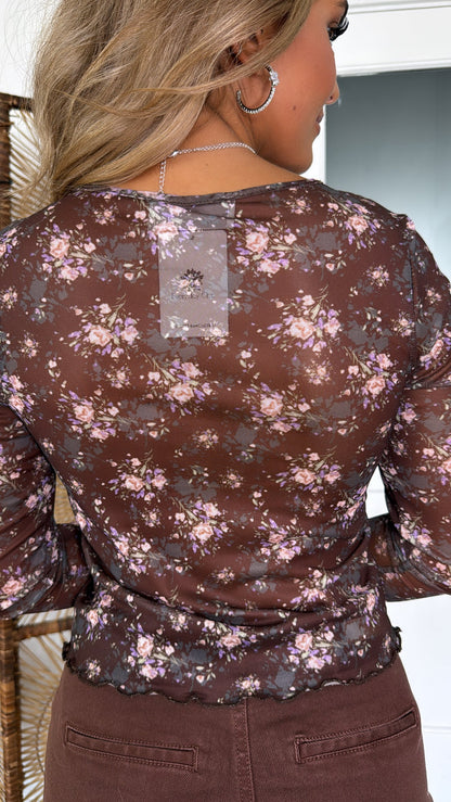 Fading Seasons Top, Brown