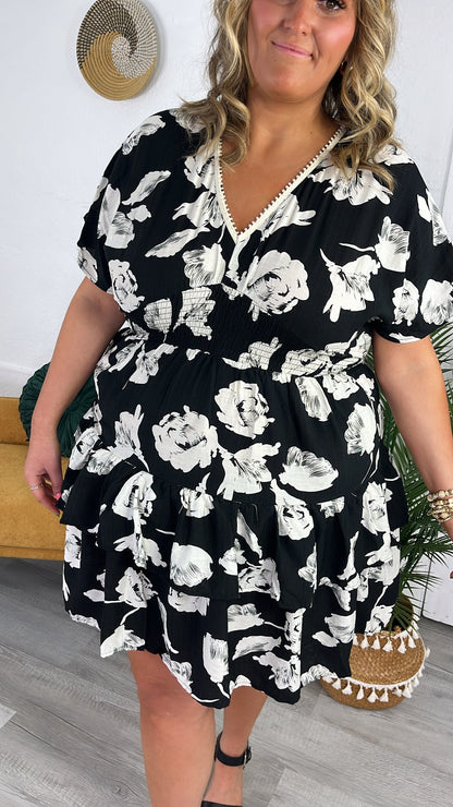 Midnight Petals Dress, Black
