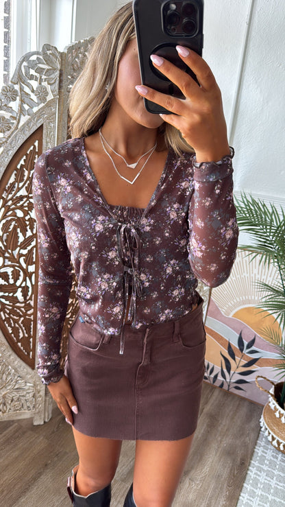 Fading Seasons Top, Brown