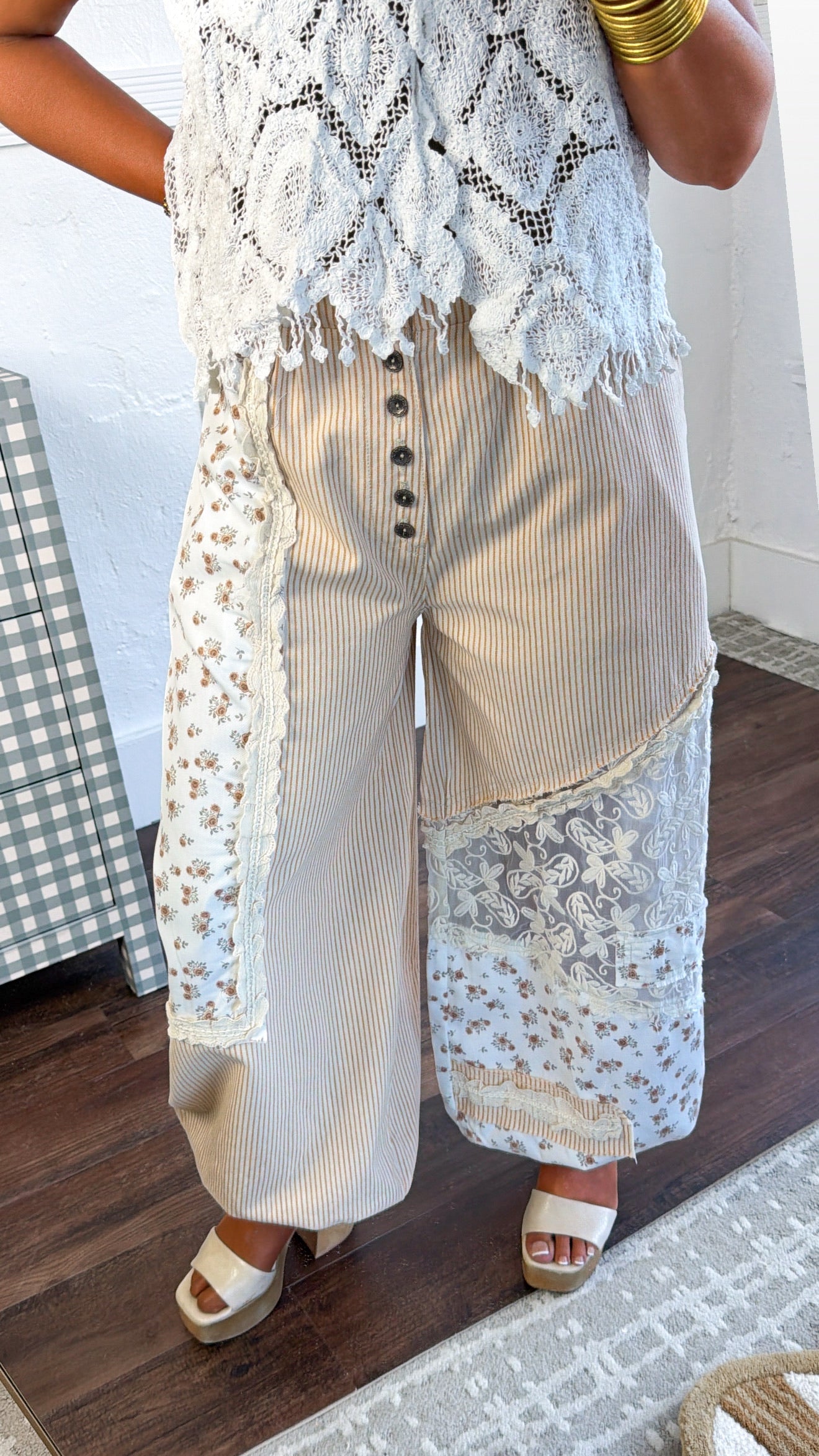 Hempstead Striped Joggers, Tan Stripe