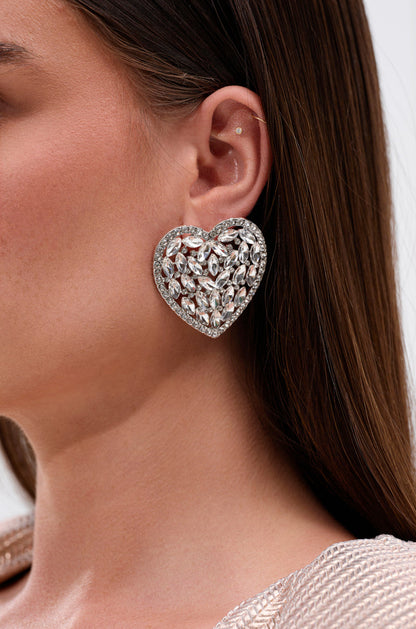 ALL MY HEART EARRING IN SILVER