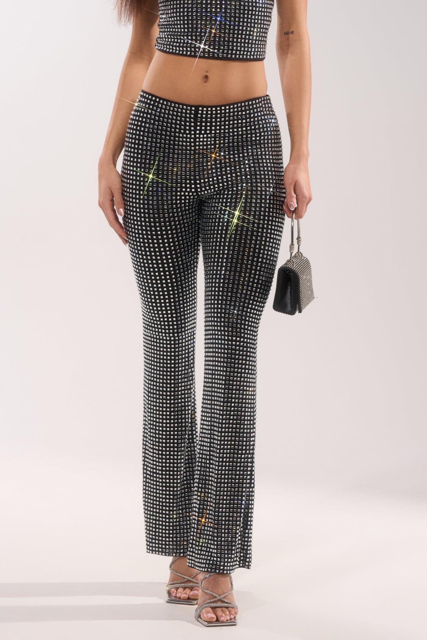 ALL EYES ON ME RHINESTONE FLARE TROUSER
