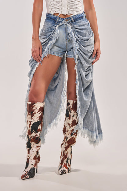 ALL OVER THE PLACE DENIM SHORT