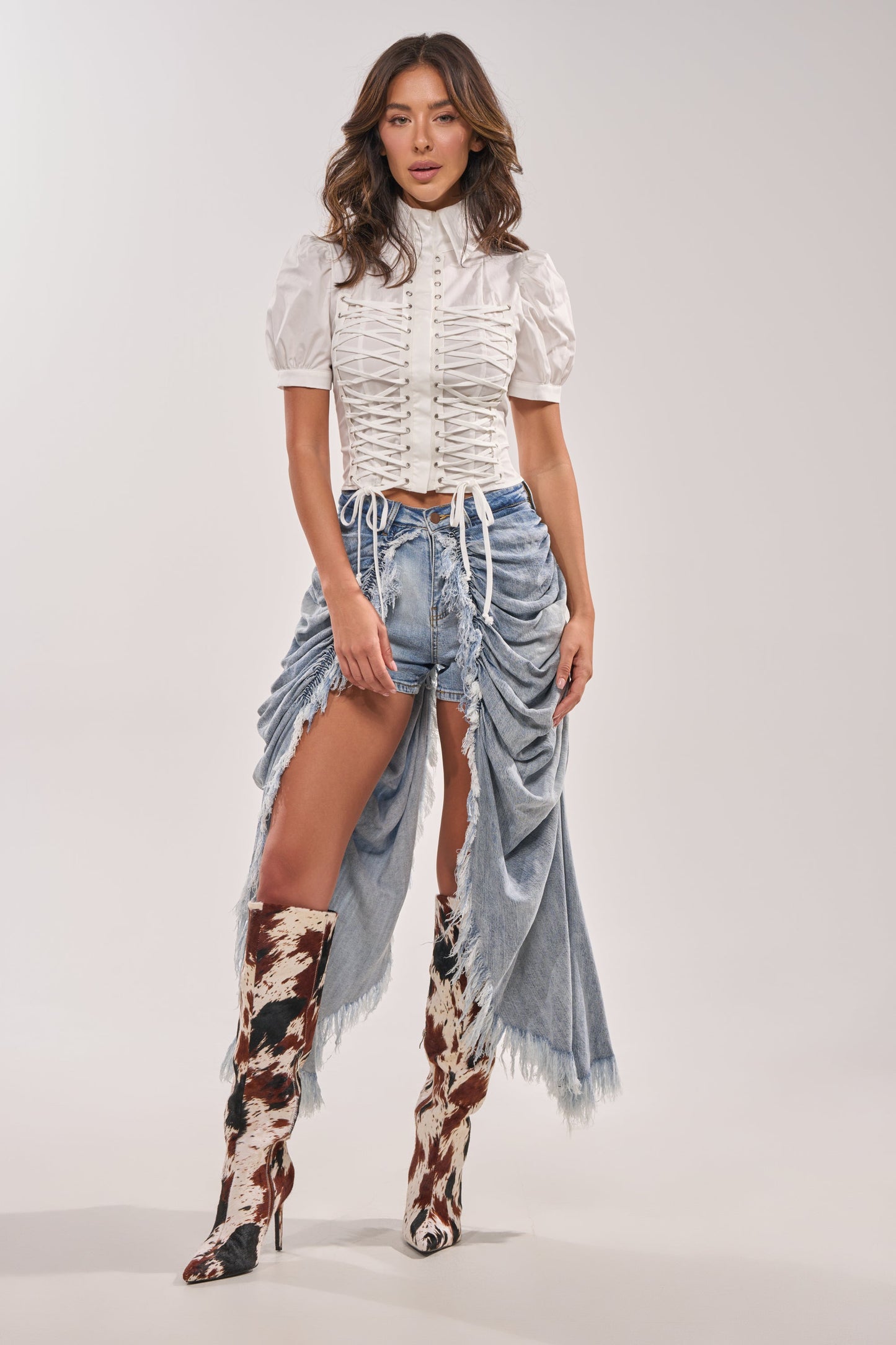ALL OVER THE PLACE DENIM SHORT