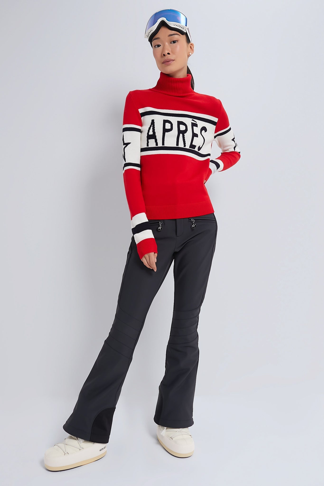 Black Aurora High Waist Flare Ski Pant
