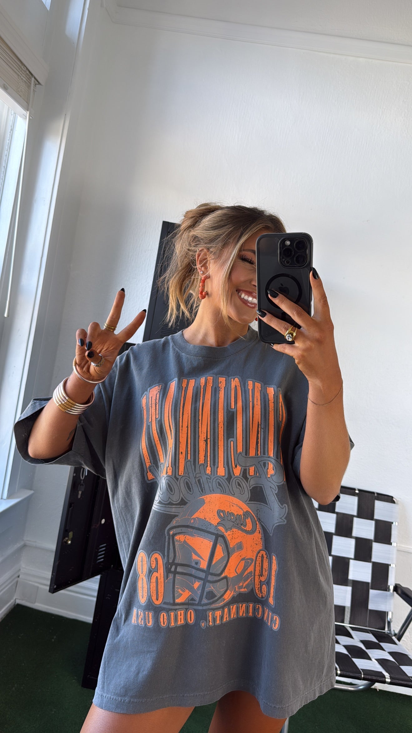 90's Cincinnati Football Vintage Oversized TShirt, Pepper