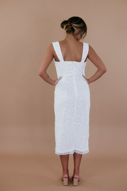 Pearl Sequin Midi Dress