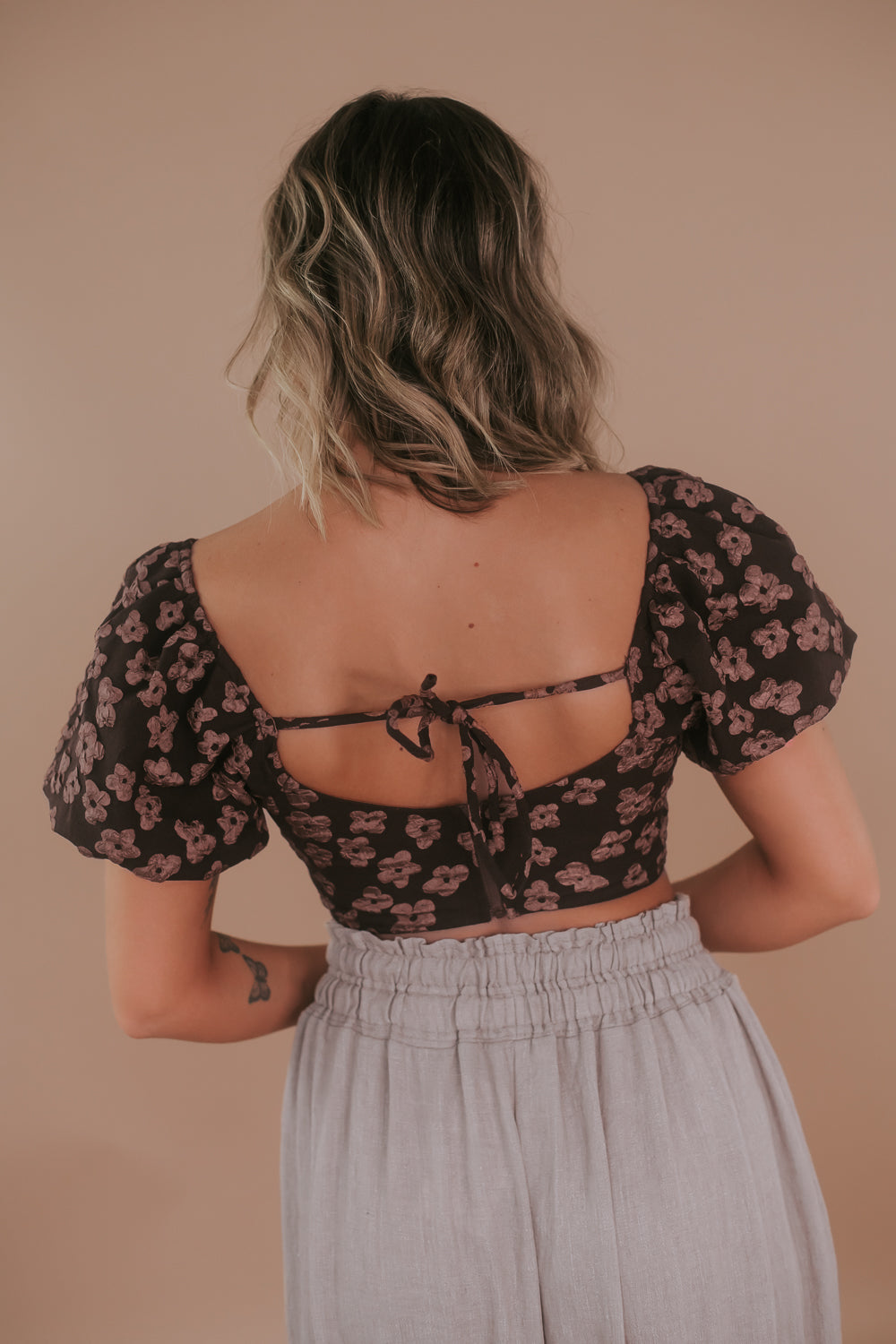 Ready or Not Balloon Sleeve Blouse, Brown