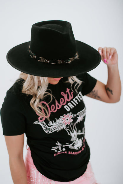 Nelson Feathered Hat, Black