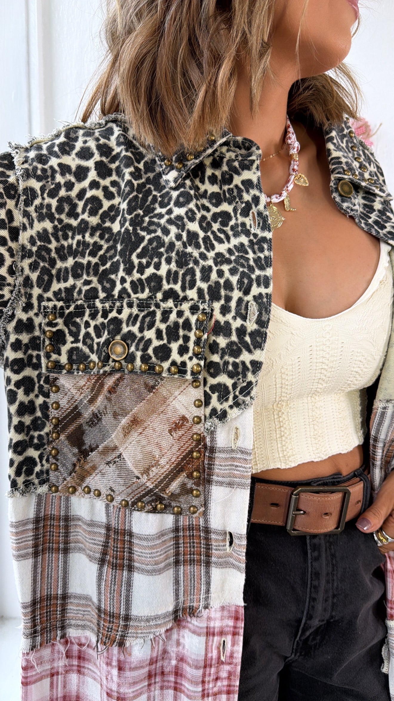 Hidden Aura Shirt Jacket, Leopard Multi