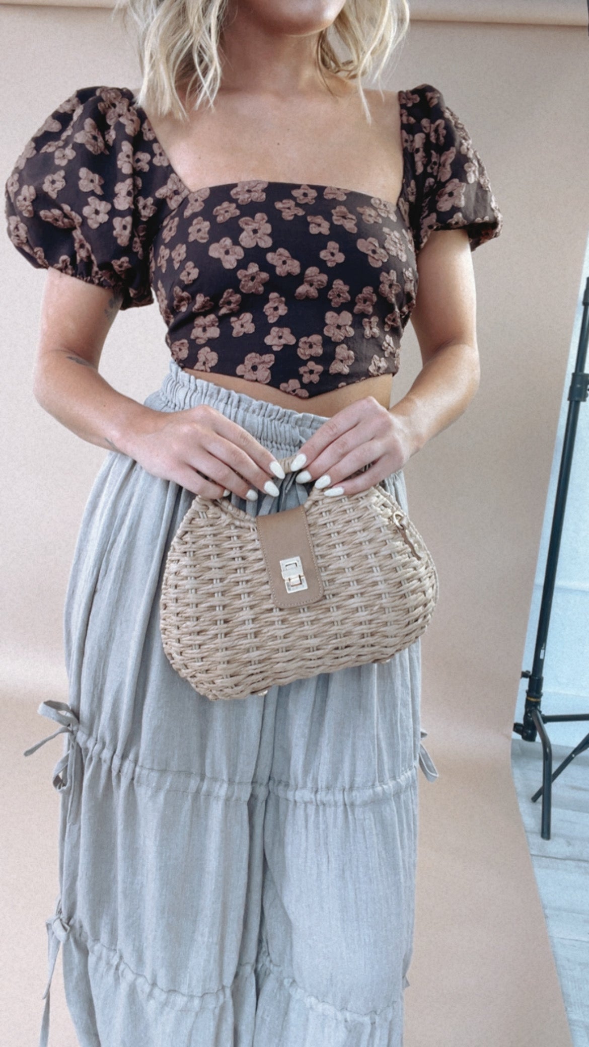 Ready or Not Balloon Sleeve Blouse, Brown