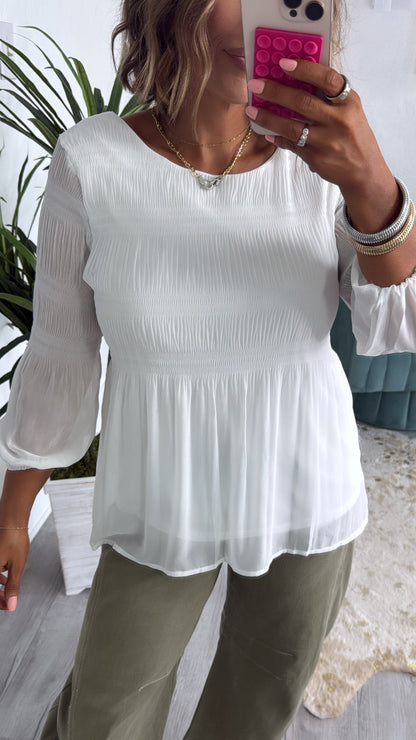 Must For Me Blouse , White