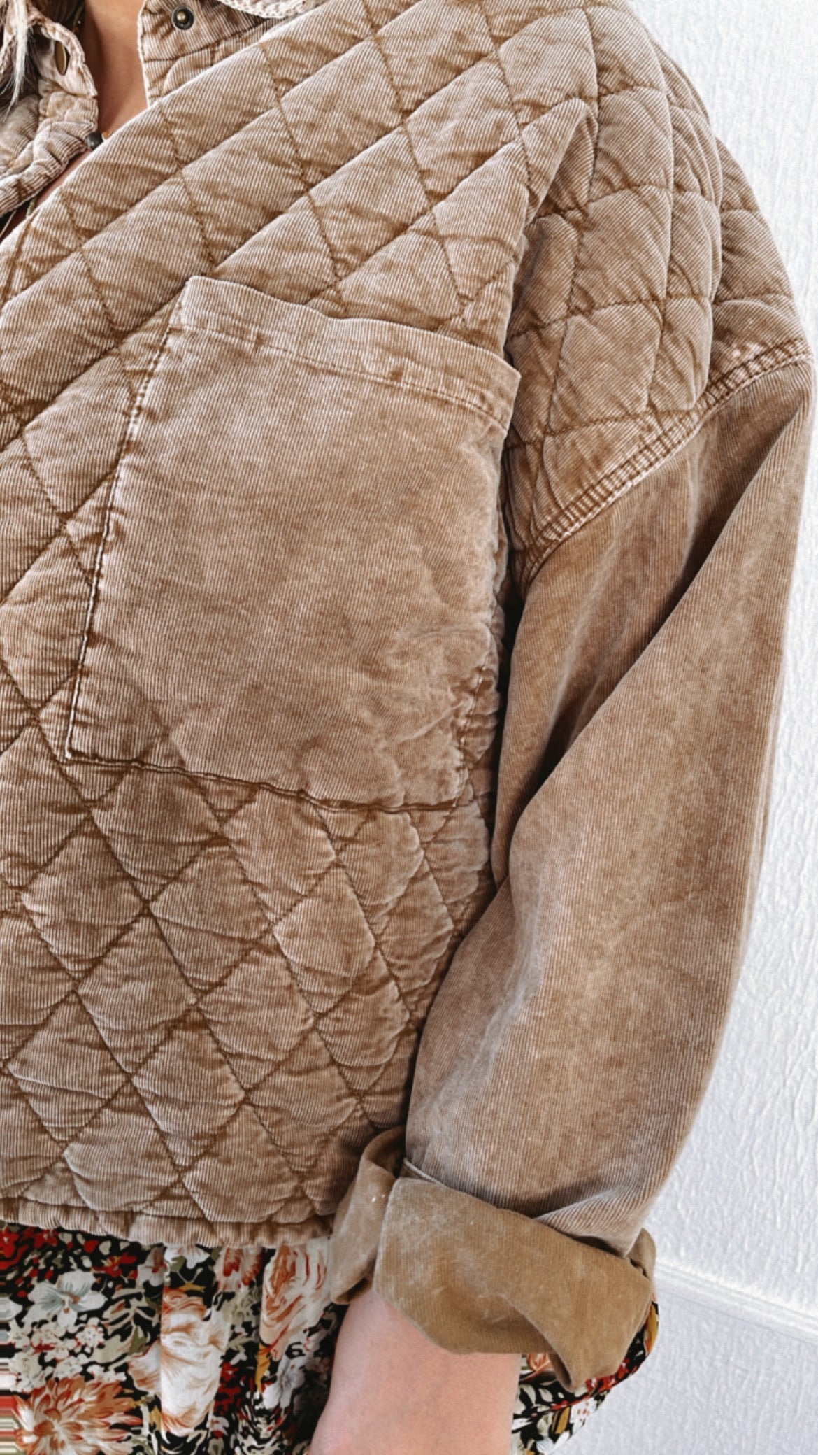 Corduroy Mineral Washed Jacket, Coffee
