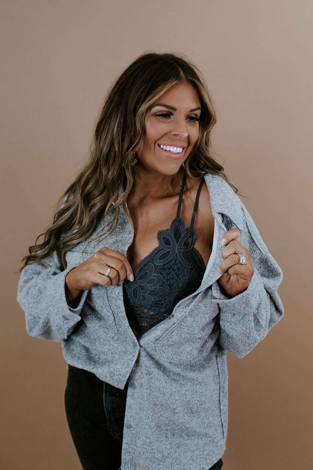 Opening Day Bralette, Dark Grey
