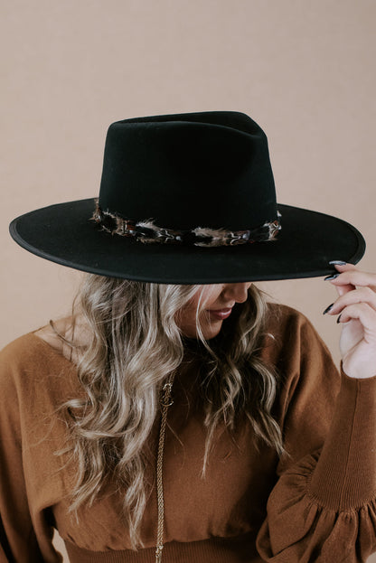 Nelson Feathered Hat, Black