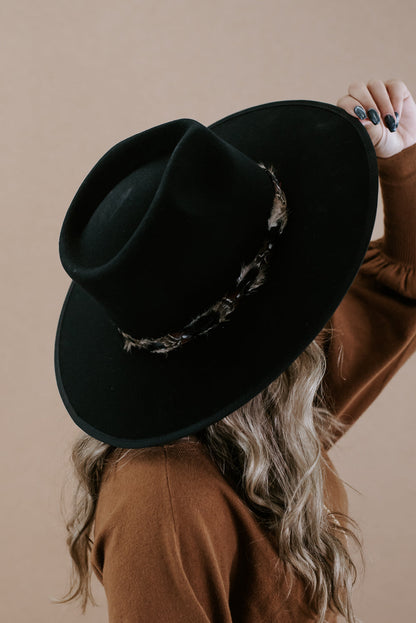 Nelson Feathered Hat, Black