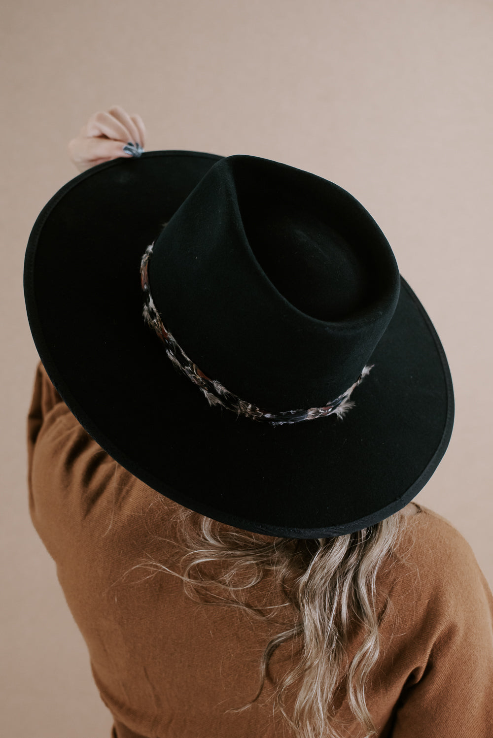 Nelson Feathered Hat, Black