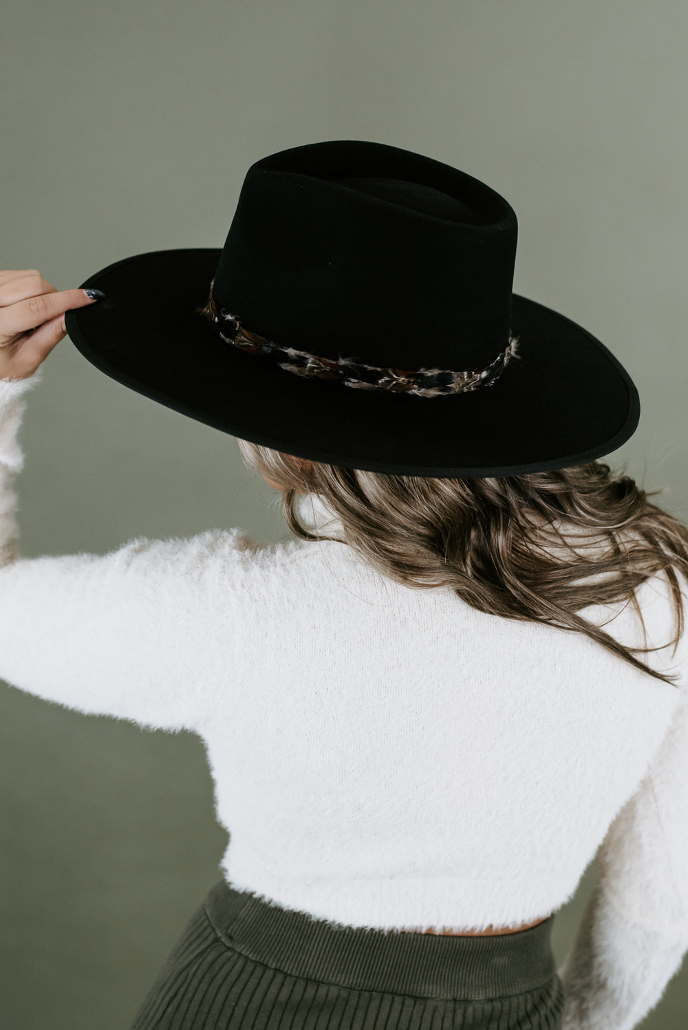 Nelson Feathered Hat, Black