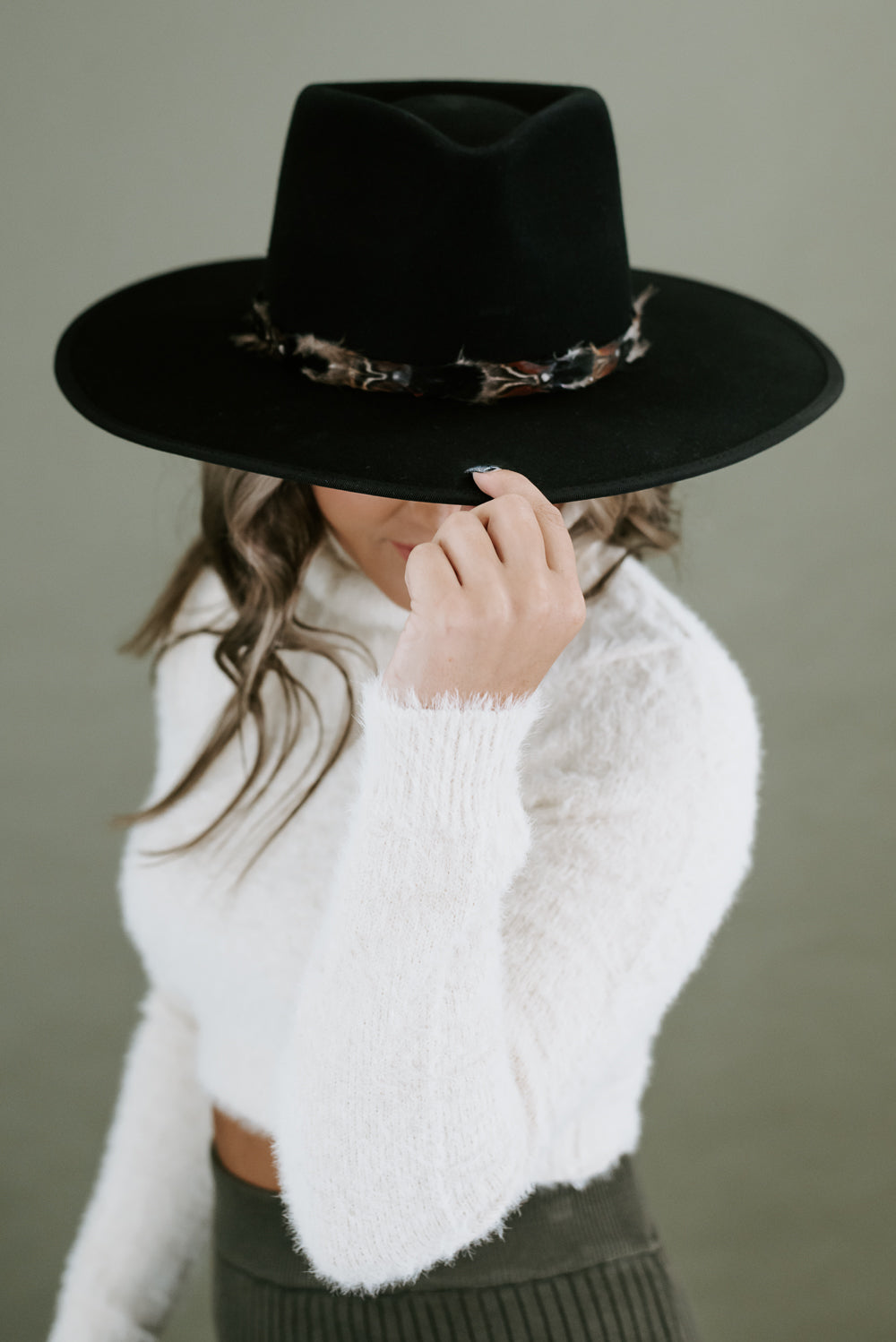 Nelson Feathered Hat, Black