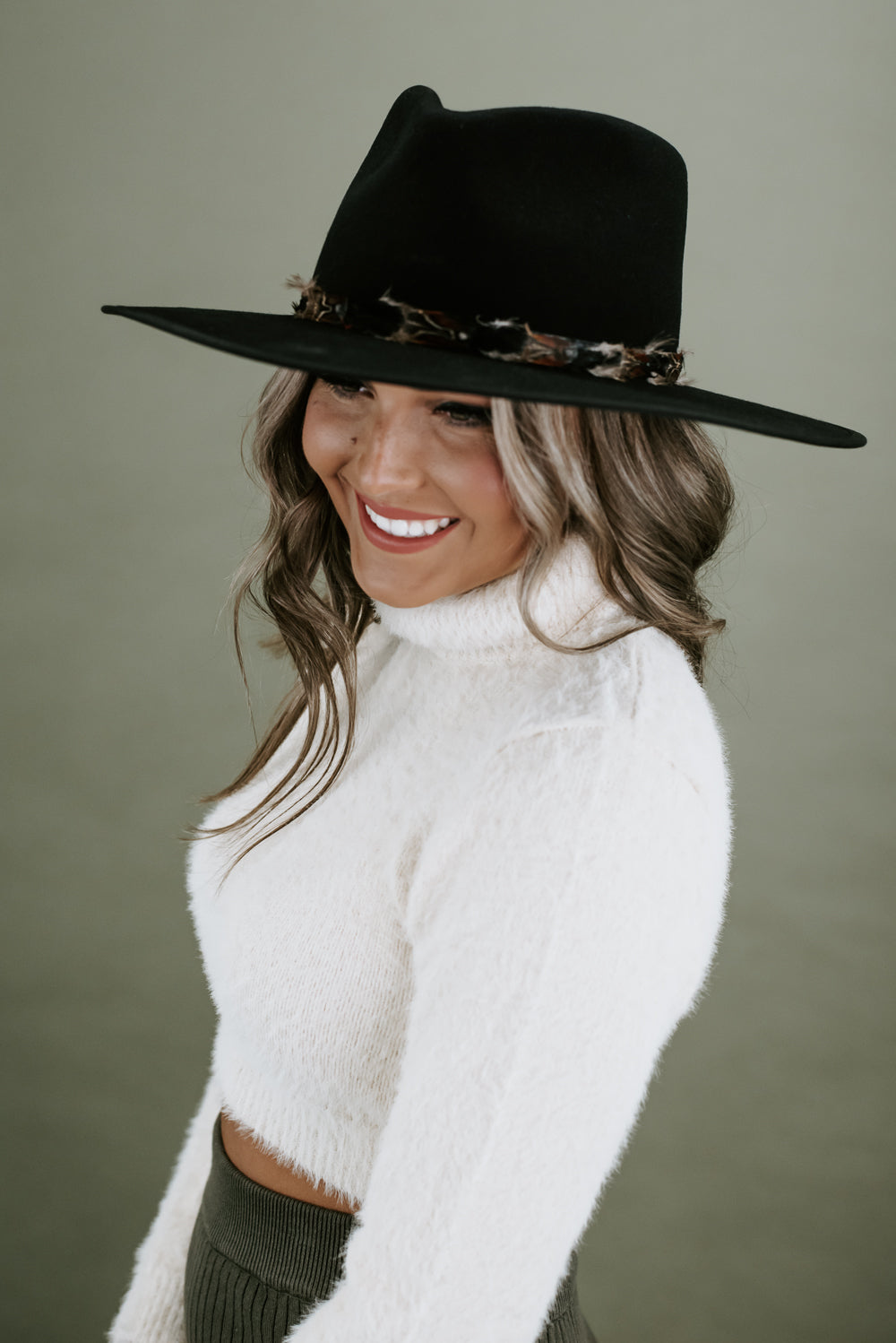Nelson Feathered Hat, Black