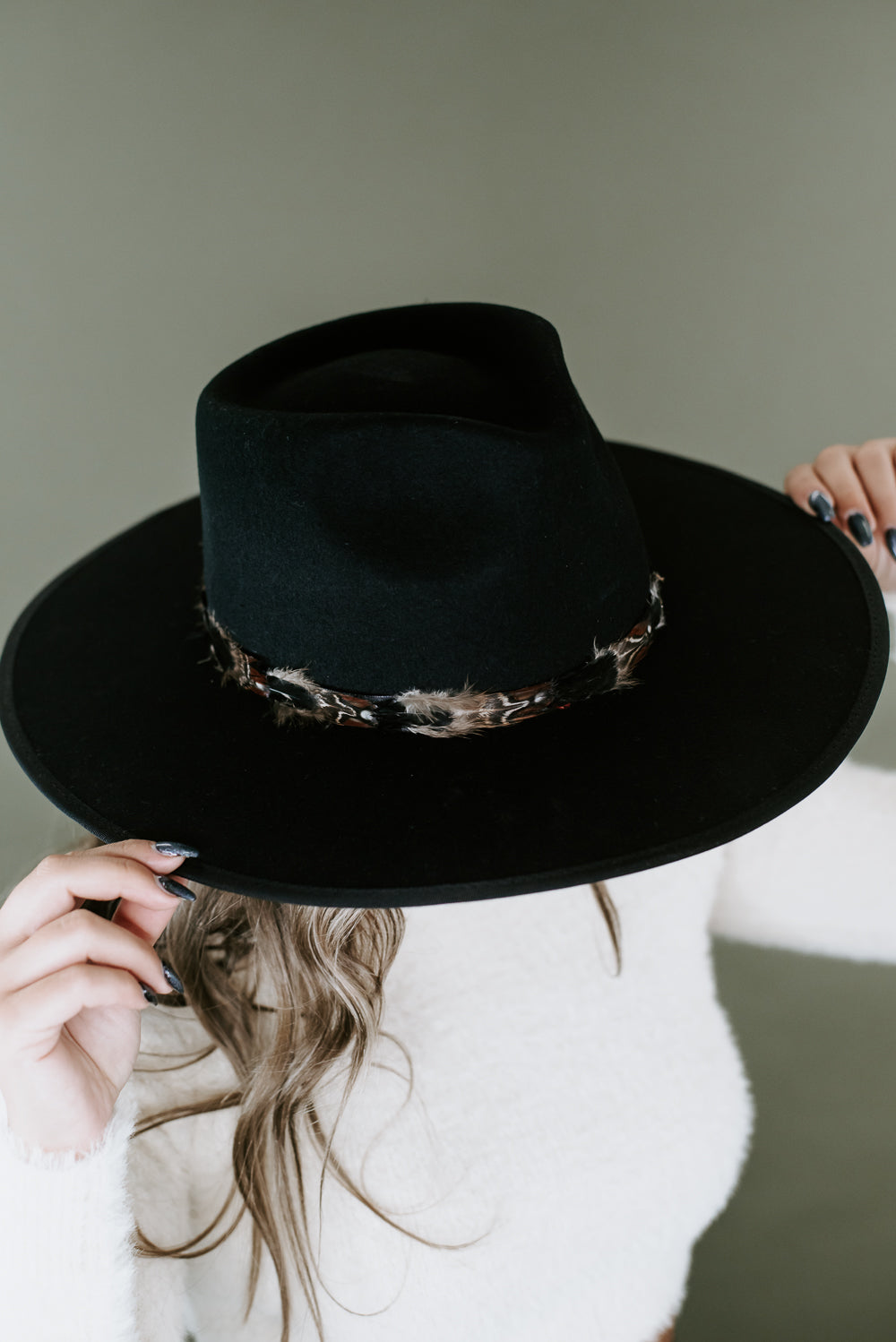Nelson Feathered Hat, Black