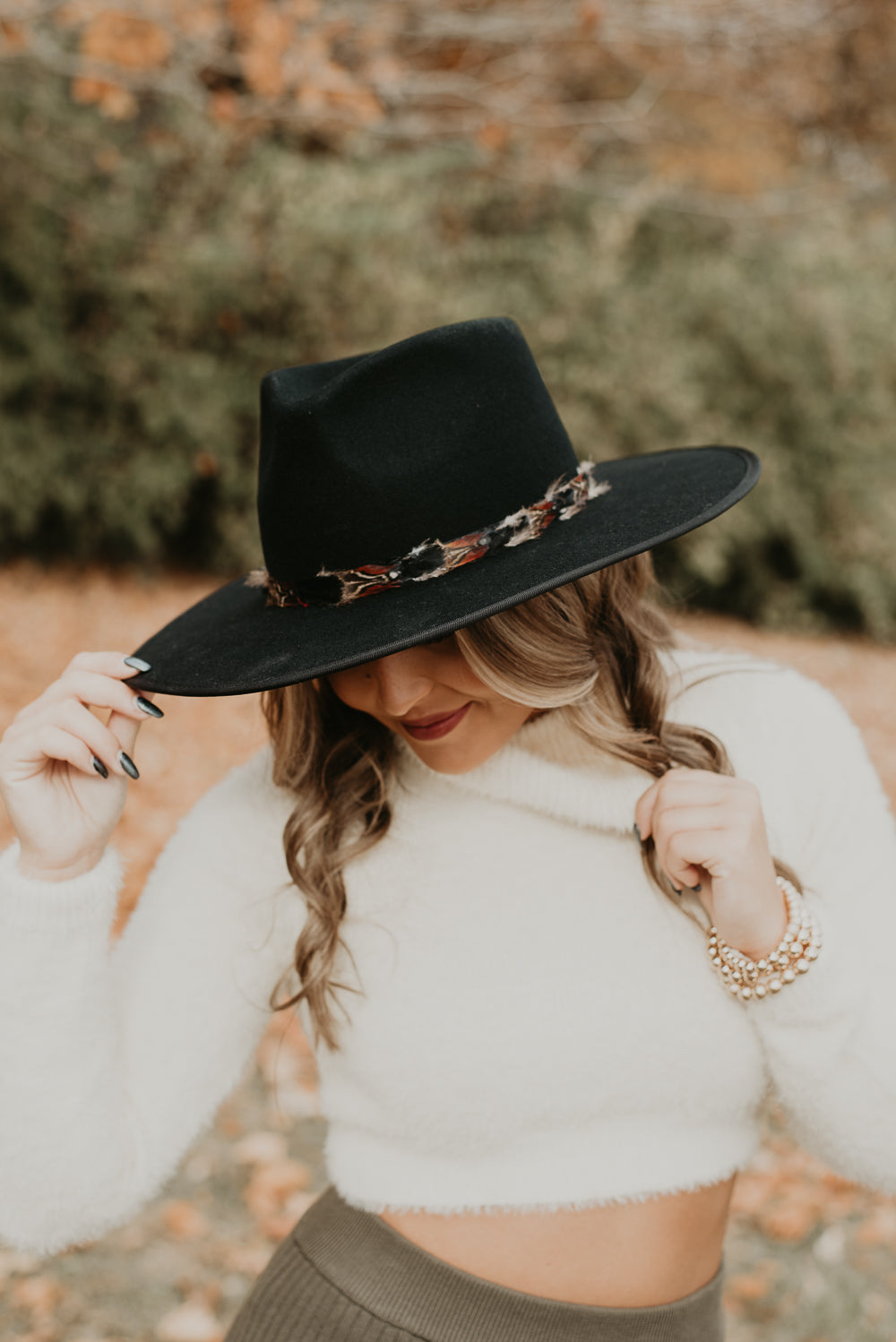 Nelson Feathered Hat, Black