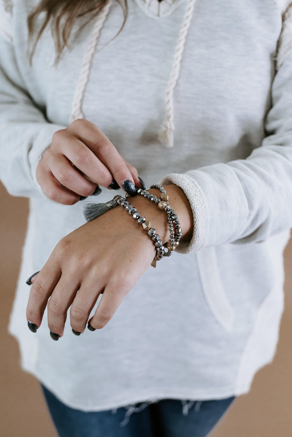 Level Up Bracelet Stack, Grey