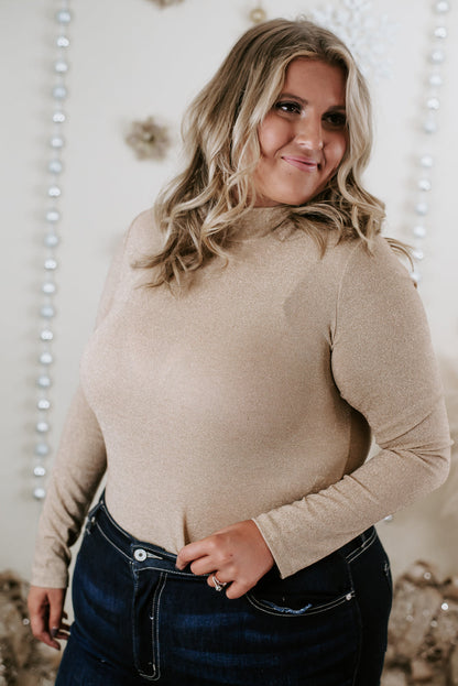 Full Of Cheer Shimmer Bodysuit, Champagne