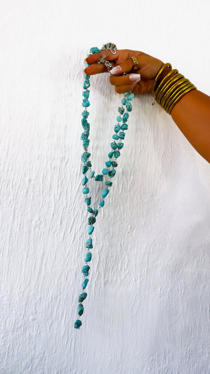 Multi Strand Drop Necklace, Turquoise