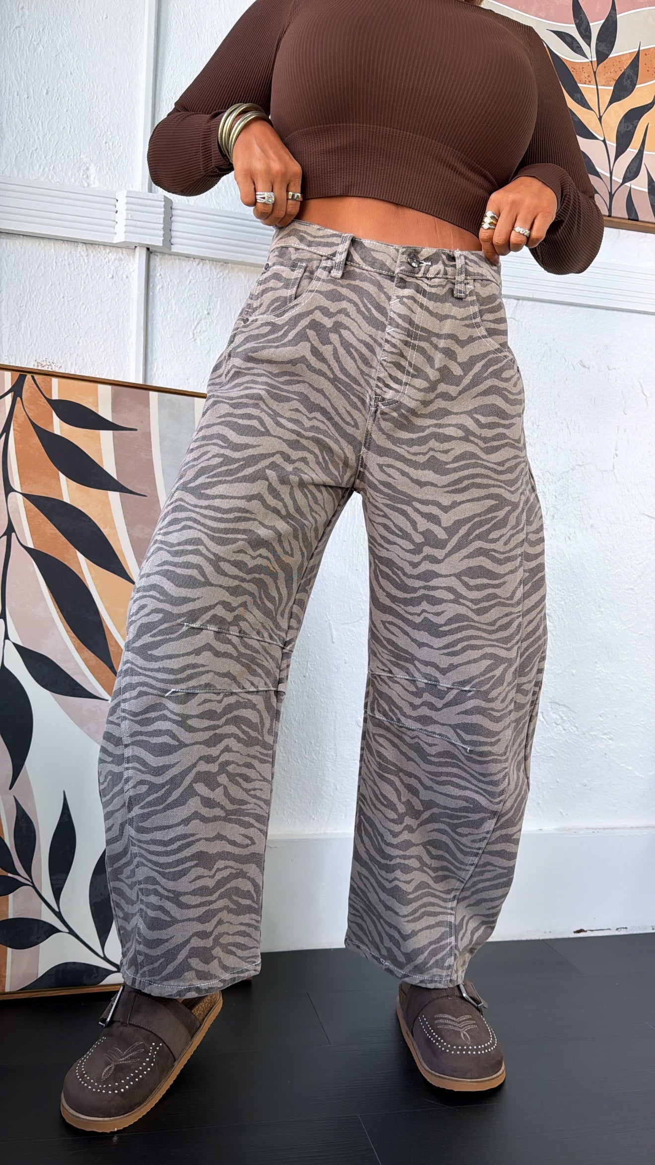 Gallery Girl Barrel Pants, Zebra