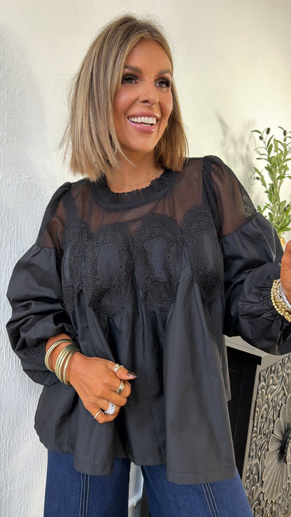 Black Orchid Blouse, Black