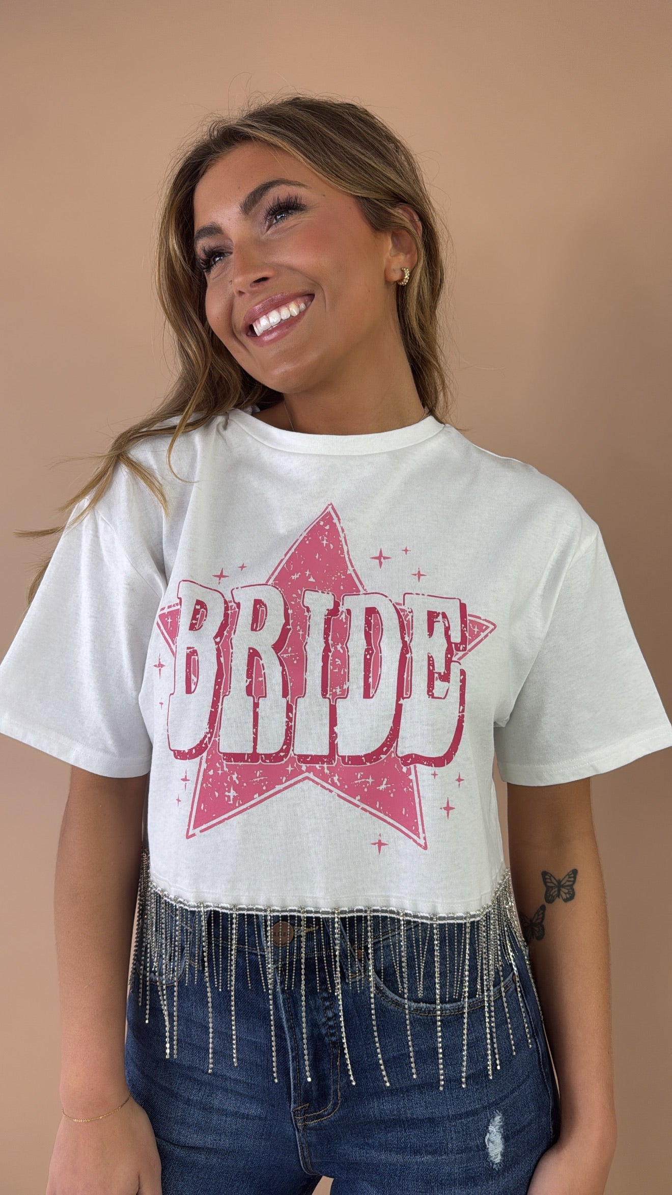 Bridal Rhinestone Tee, White