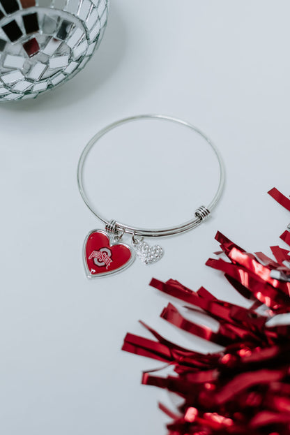 Ohio Heart Bracelet, Silver