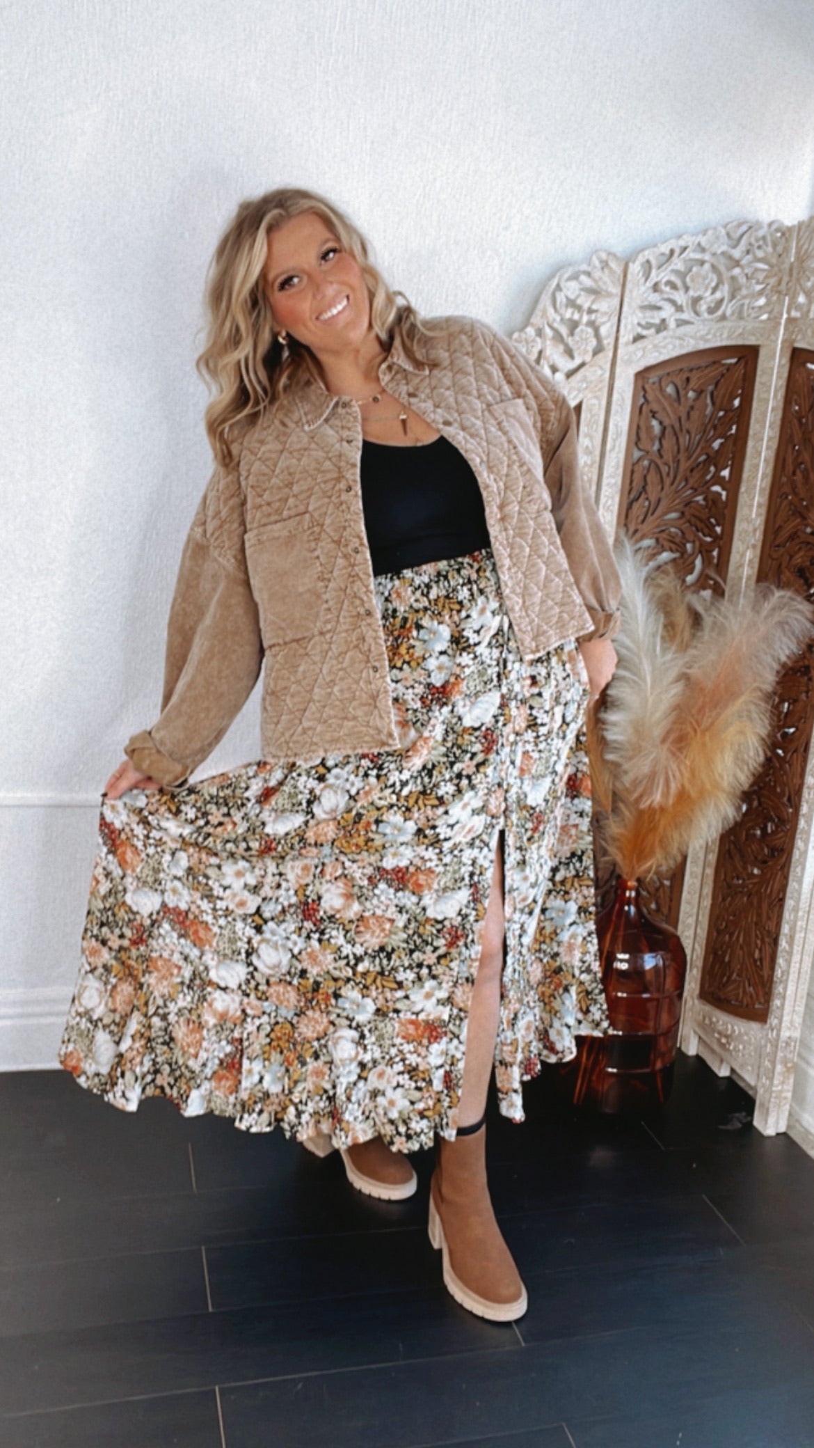 Corduroy Mineral Washed Jacket, Coffee