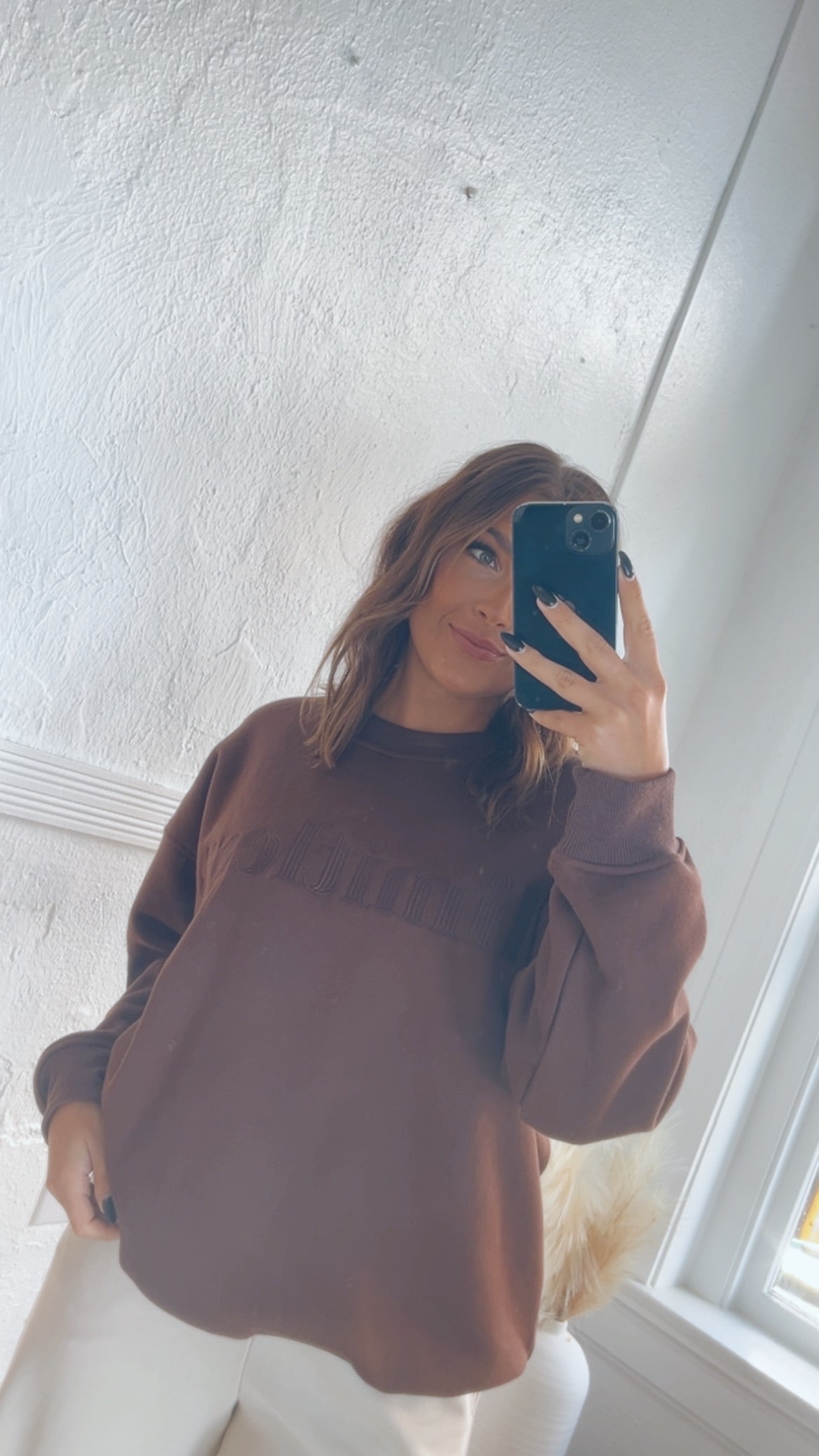 Limitless Embroidered Sweatshirt, Brown