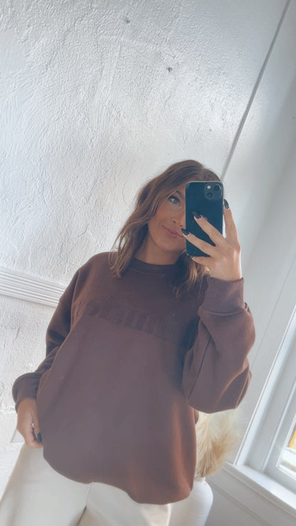 Limitless Embroidered Sweatshirt, Brown