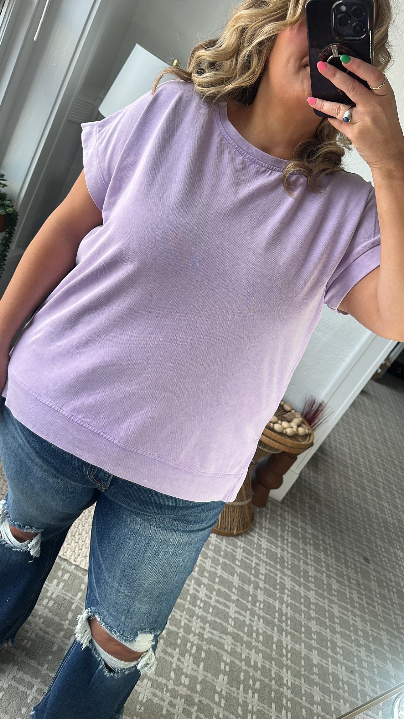 Berry Bliss Oversized Basic Tee, Lilac