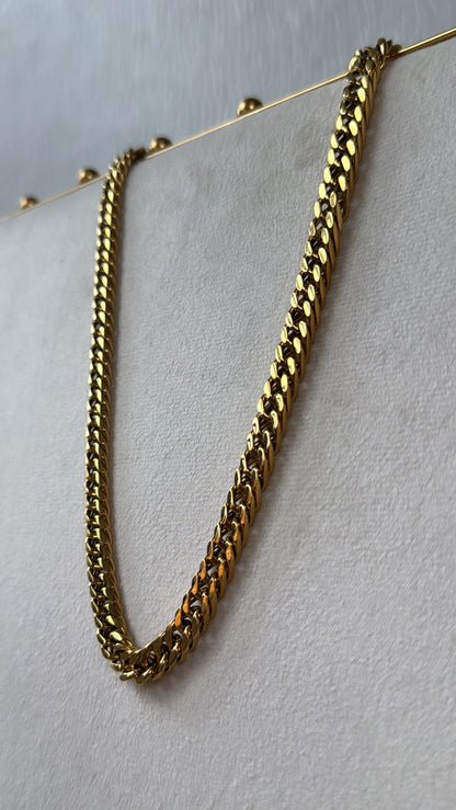 Chunky Shiny Chain Necklace,  Gold