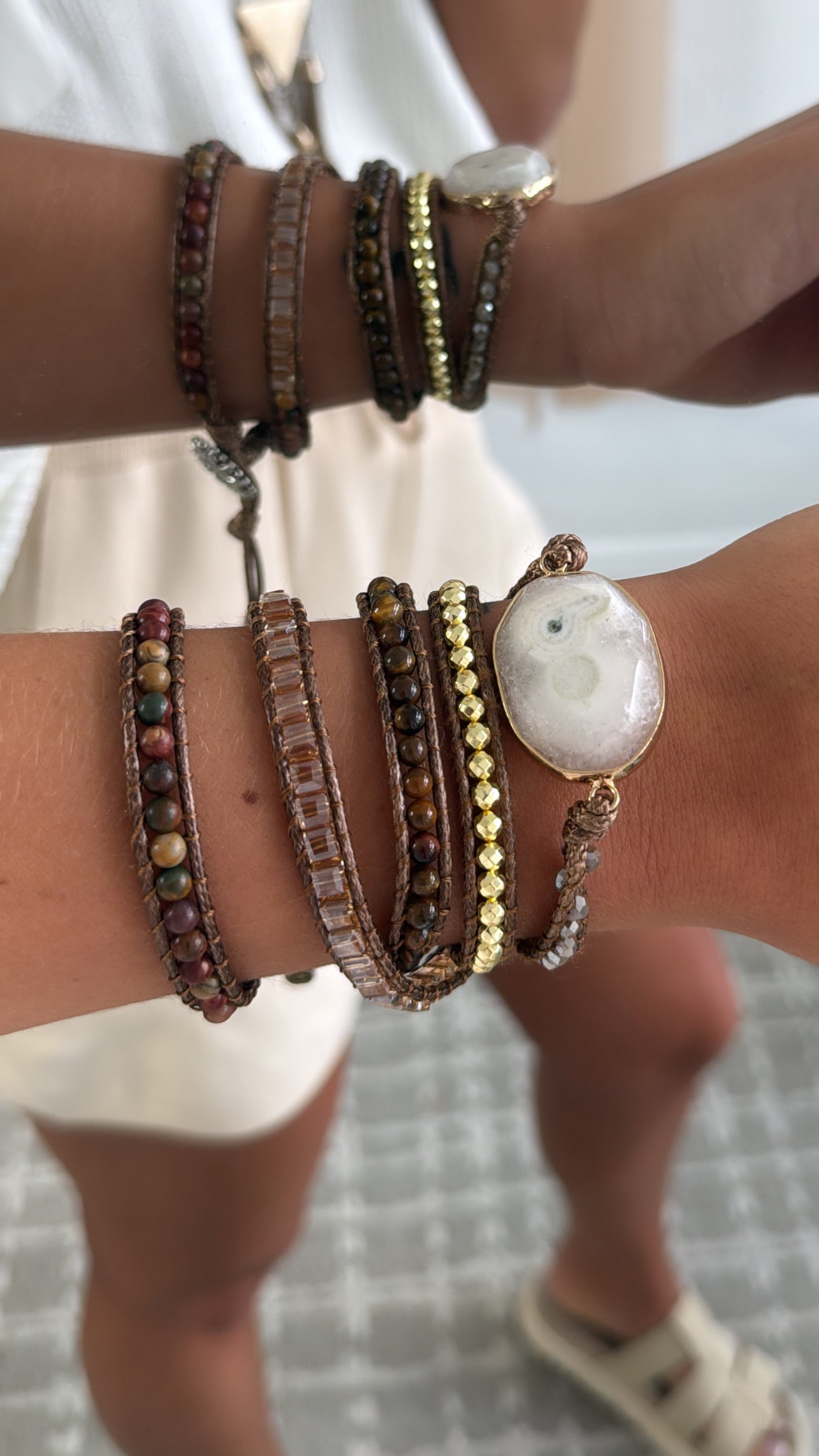 Gypsy Soul Bracelet, White Quartz