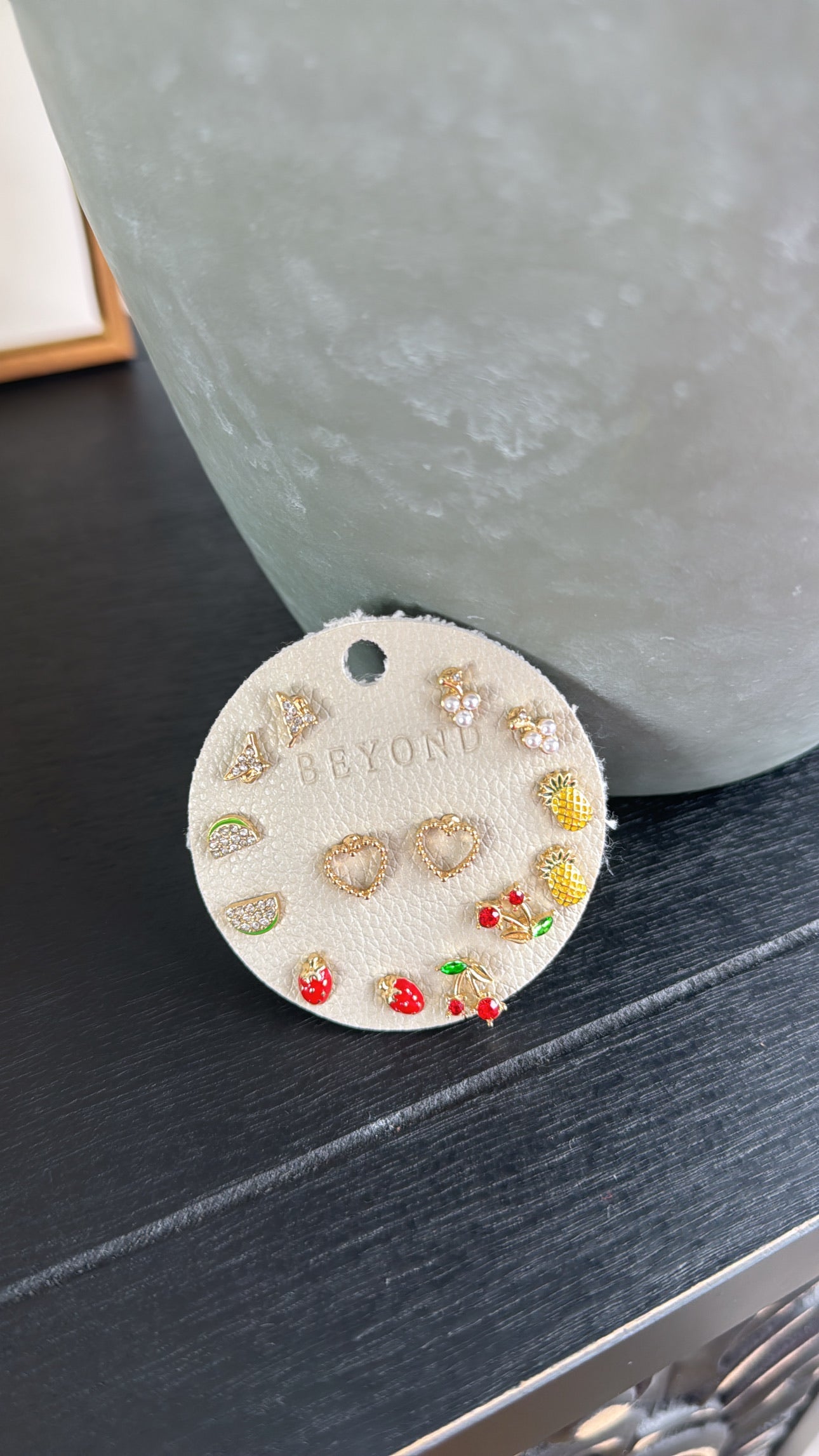 Fruity Mix Earring Pack, Red/Gold