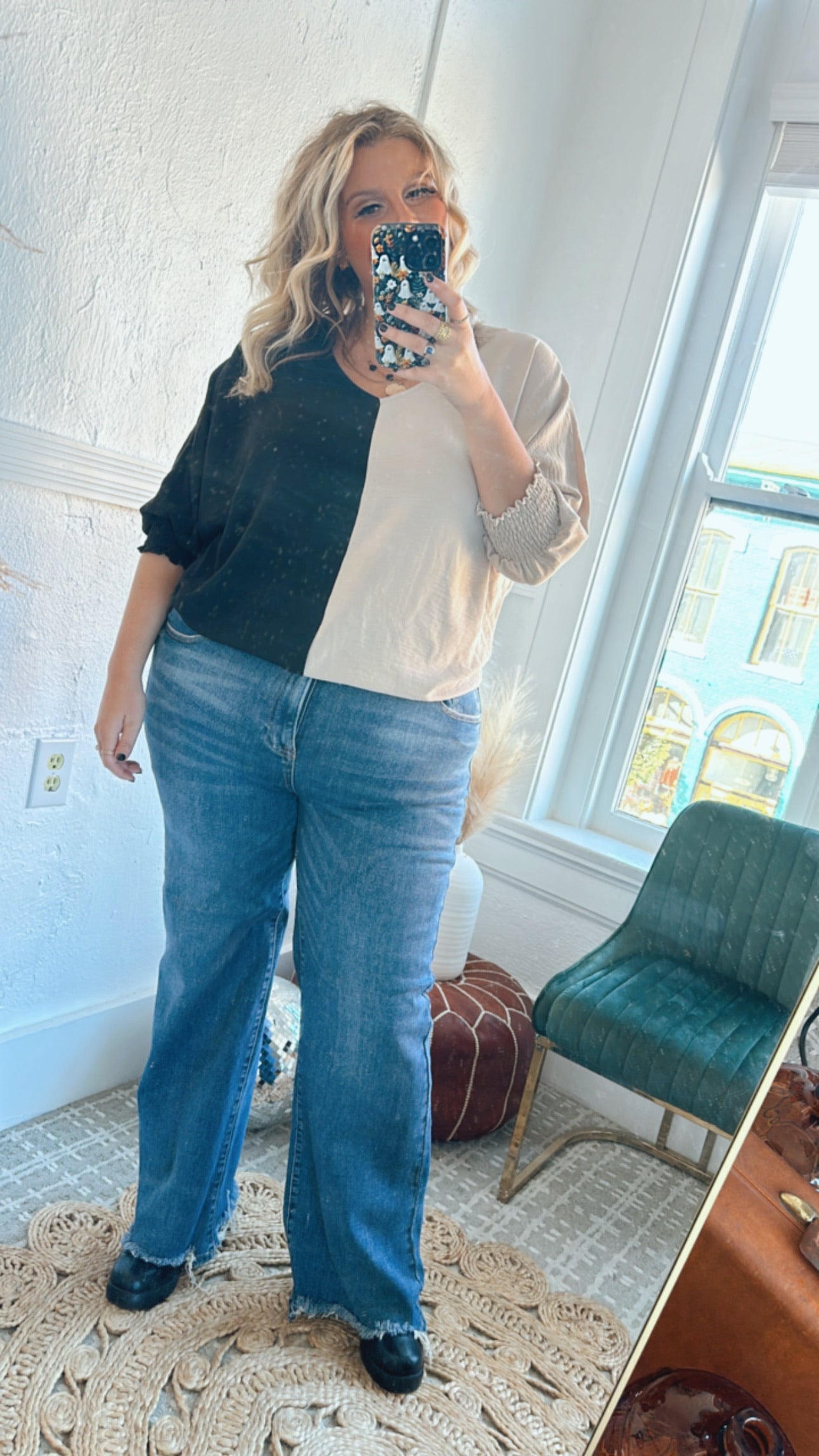 Next Level Blouse, Black/Cocoa