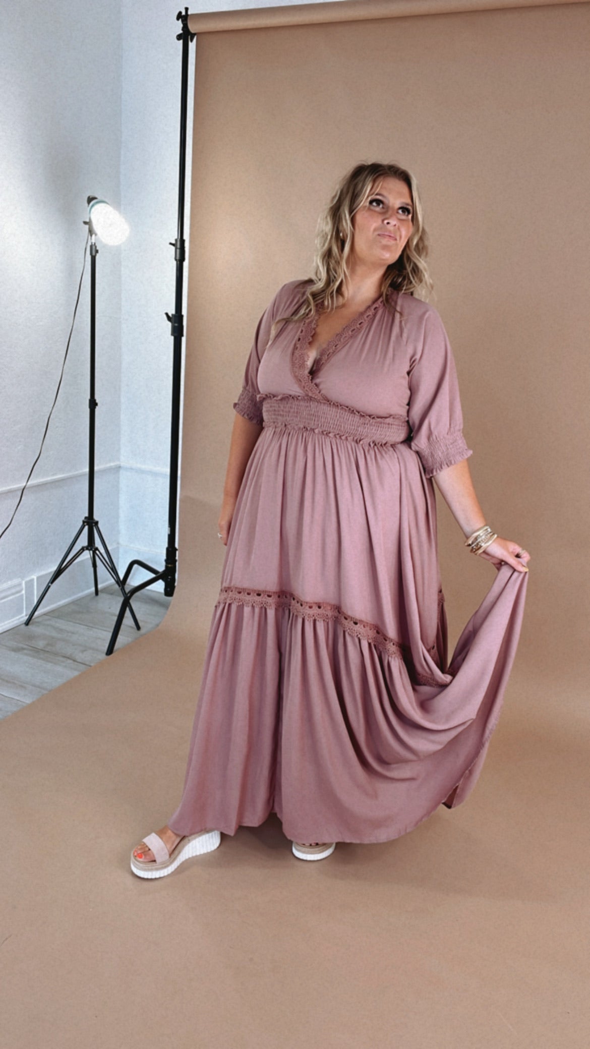 ECB Exclusive: Most Admired Maxi Dress , Blush