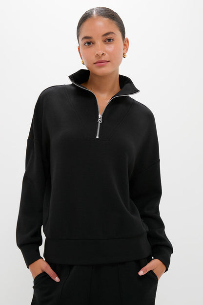Black Hawley Half Zip Sweat
