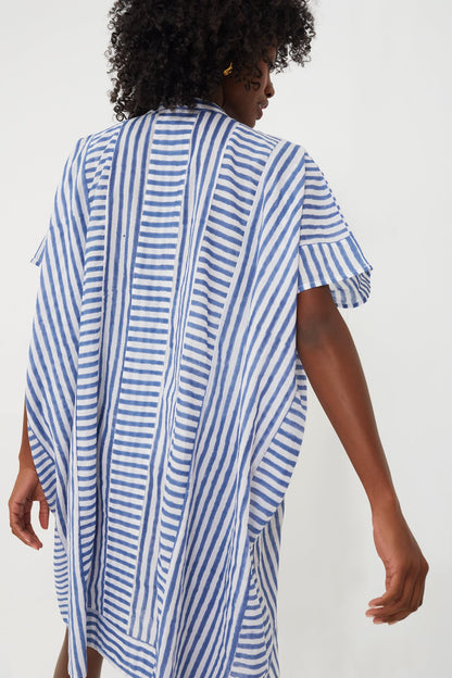 Blue Stripe Emerson Short Caftan